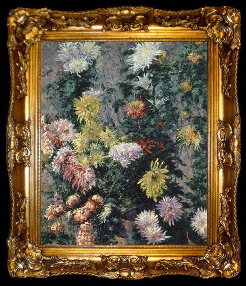 framed  Gustave Caillebotte Chrysanthemums,Garden at Petit Gennevilliers, ta009-2